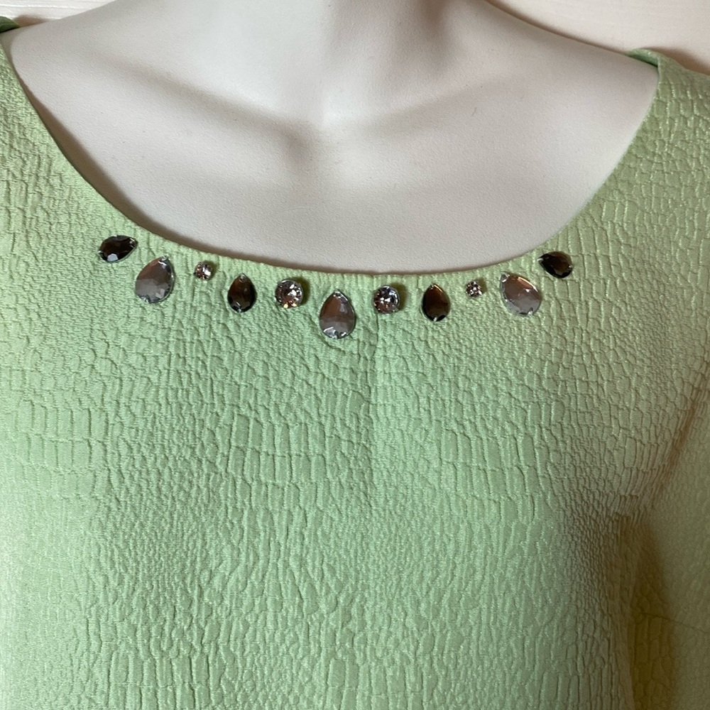 New Dress Nipon Boutique Romance Jewel Rhinestone Snake-Skin-Textured Seafoam 14 - Picture 5 of 11